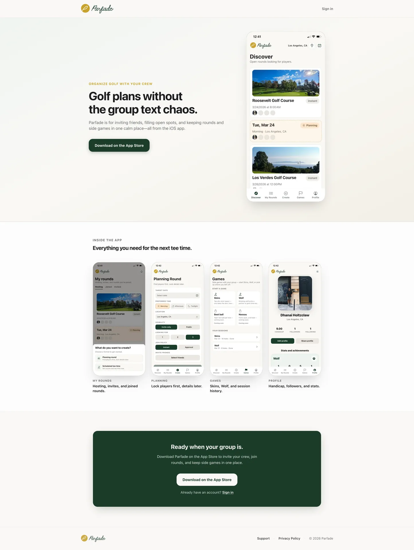 Parfade product screenshot