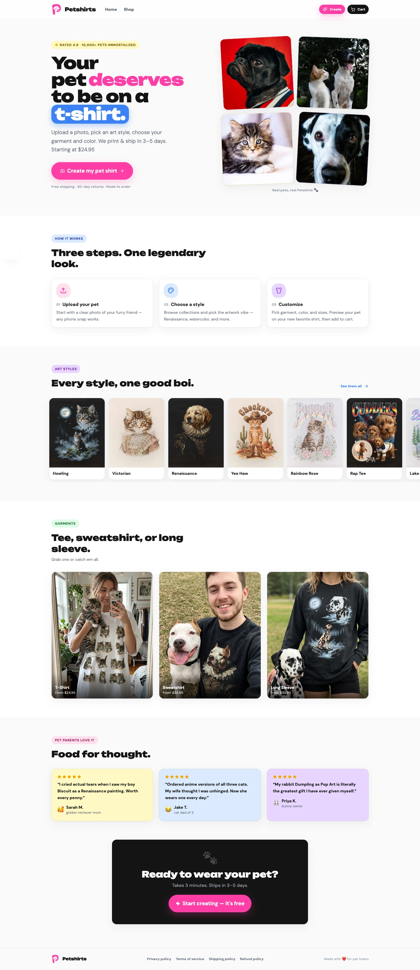 Petshirts product screenshot
