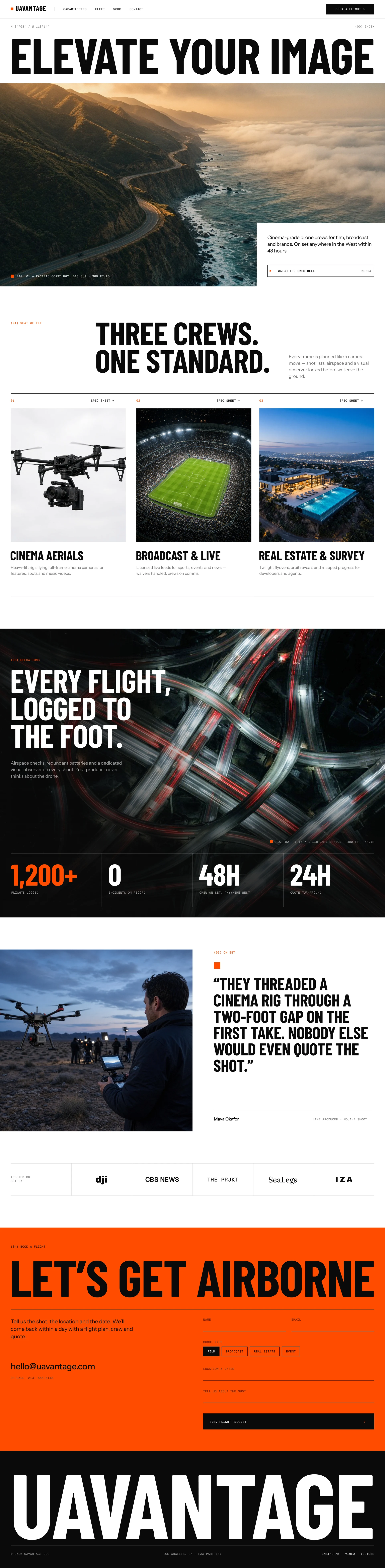 UAV product screenshot
